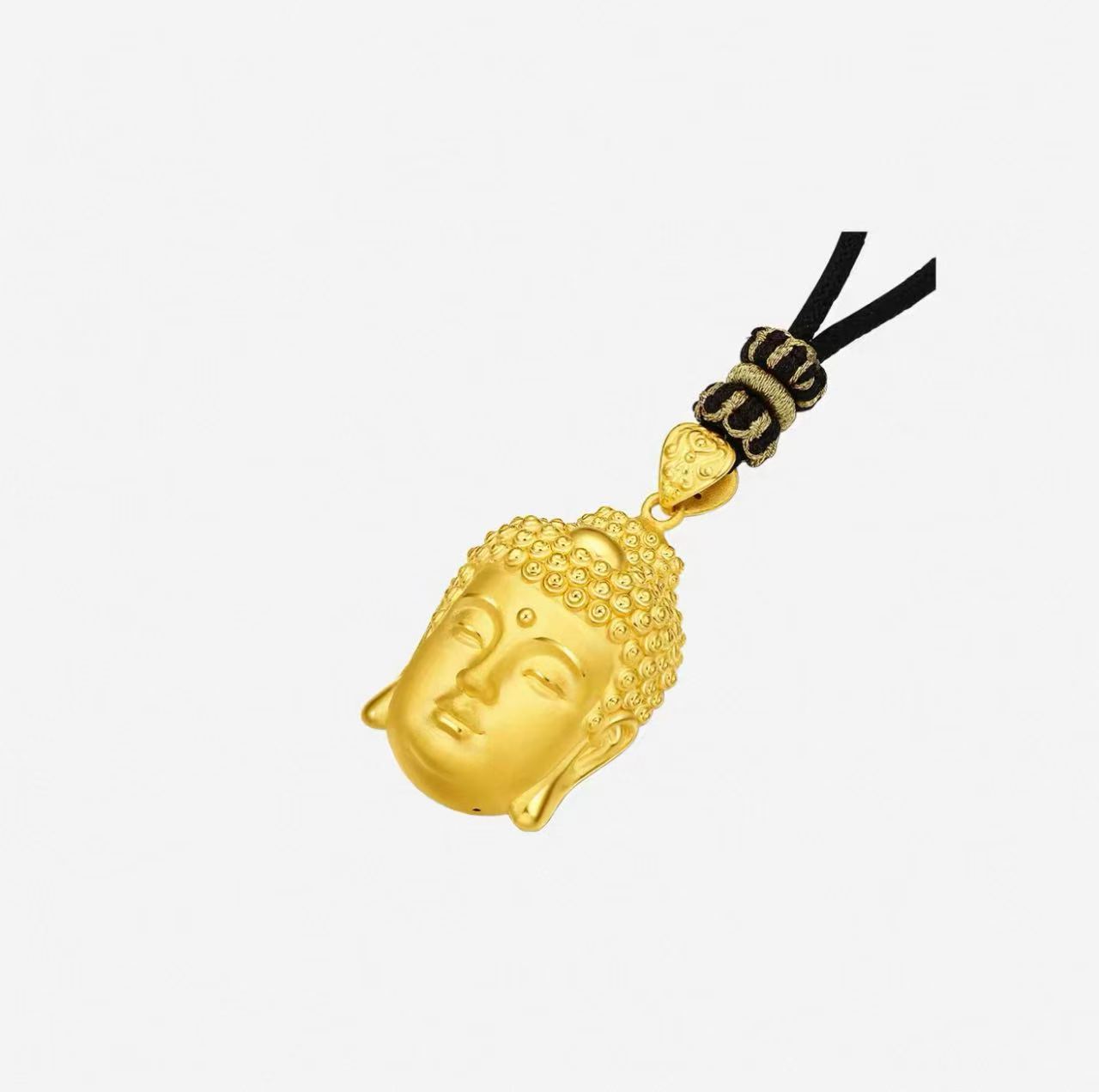 足金佛头挂坠999足金